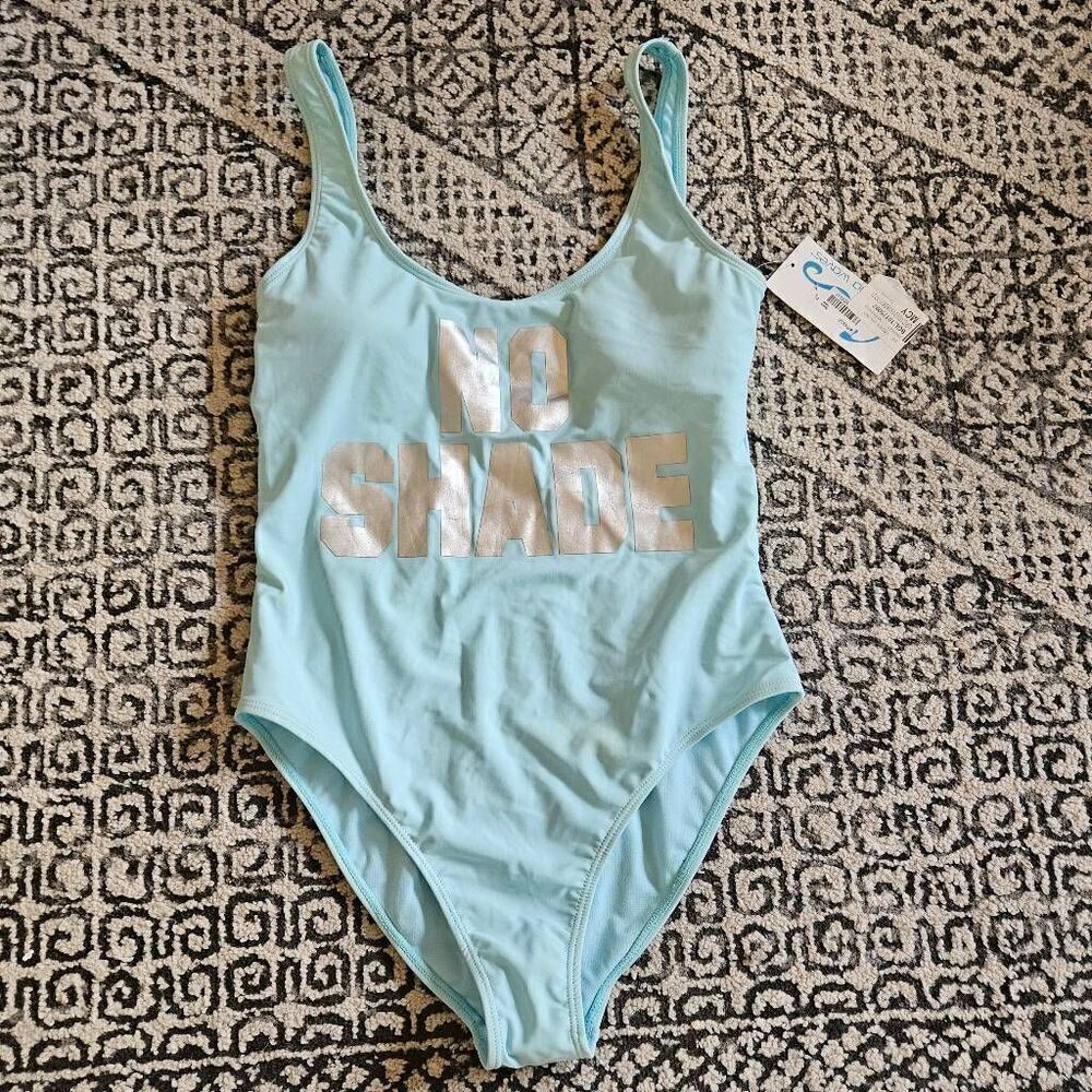 California Waves Mint "No Shade" Low Back One-Piece Swimsuit Size Large